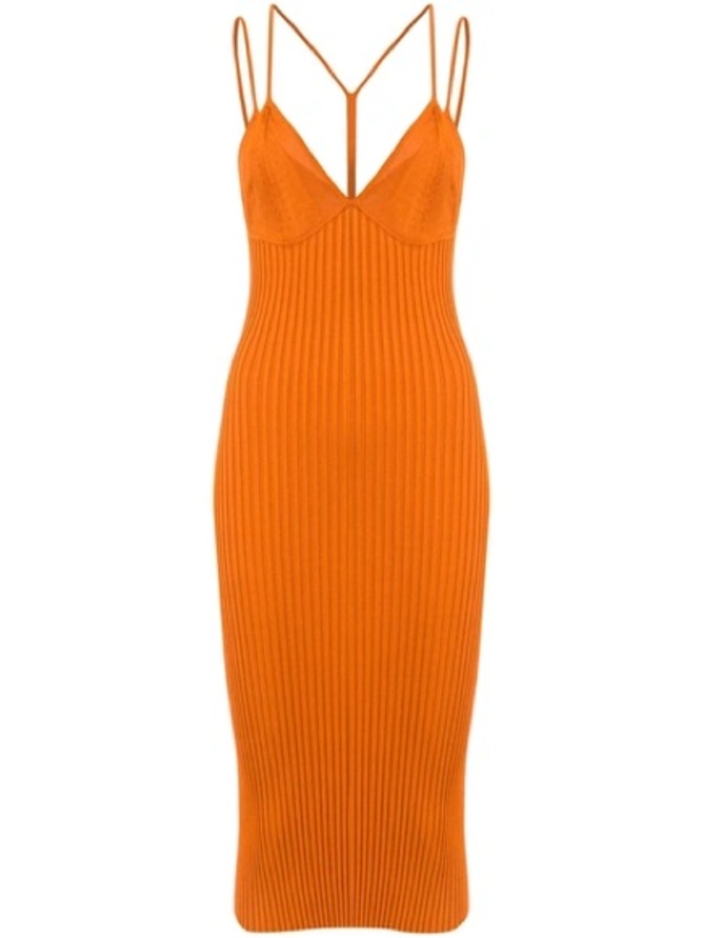 Dion Lee Layered Bra Ribbed Midi dress